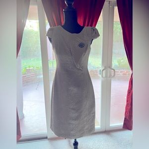 Kay Unger New York midi dress, off white size 2